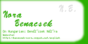 nora benacsek business card